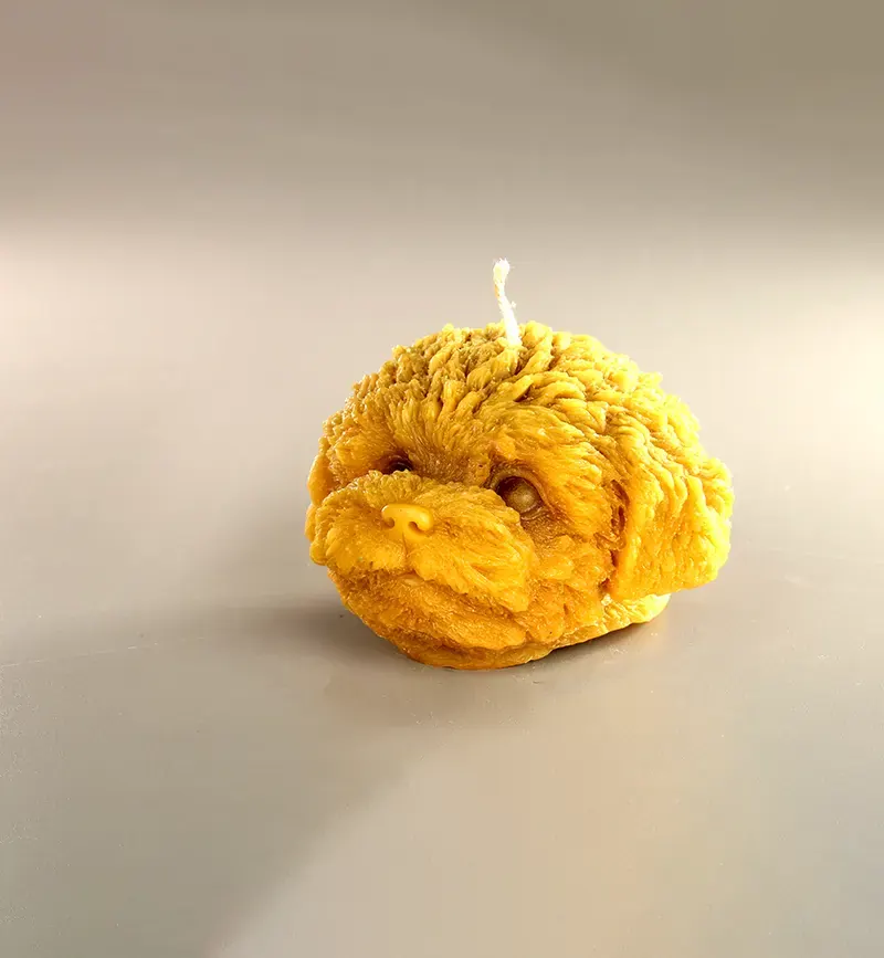 Dog Face Candle (Made with Natural Bees Wax)